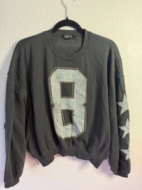 VINYL Black Studded '8' Graphic Sweatshirt
